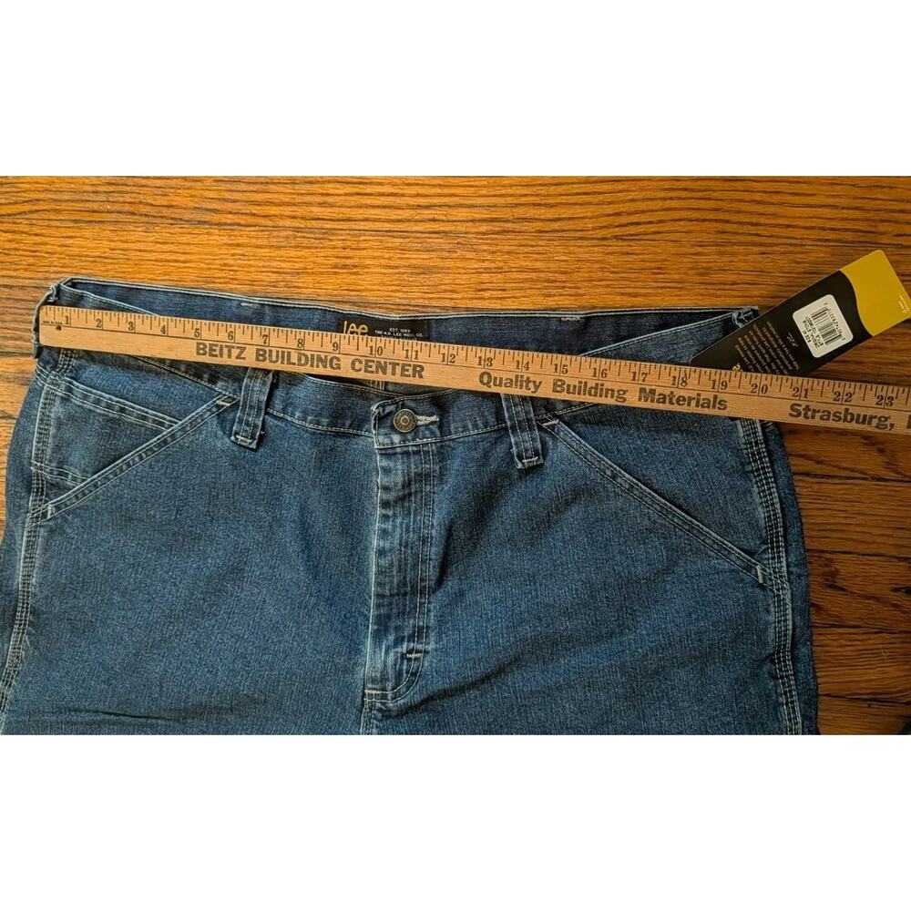 Lee Mens Big & Tall 40 Carpenter Shorts Loose Fit Original Stone Utility Denim - Picture 6 of 8